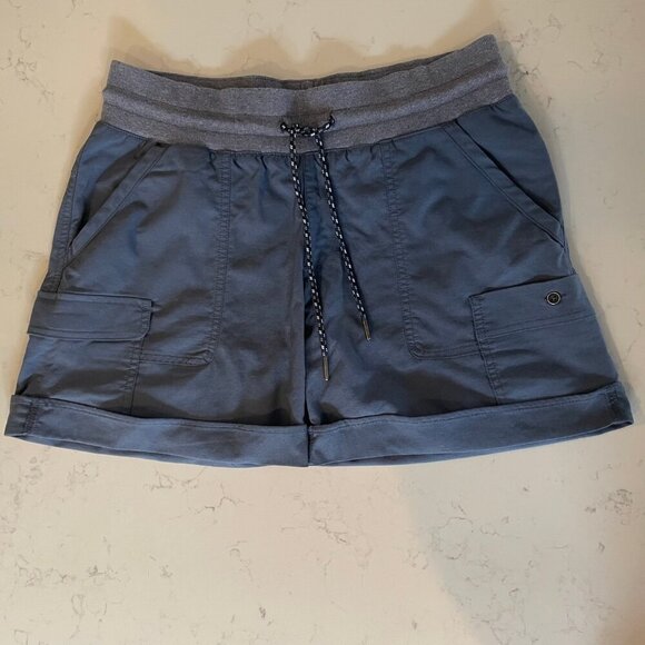 Columbia Pilsner Peak Pull On Cuffed Cargo Poly Nylon Shorts Noctural Blue Sz M - Picture 10 of 10